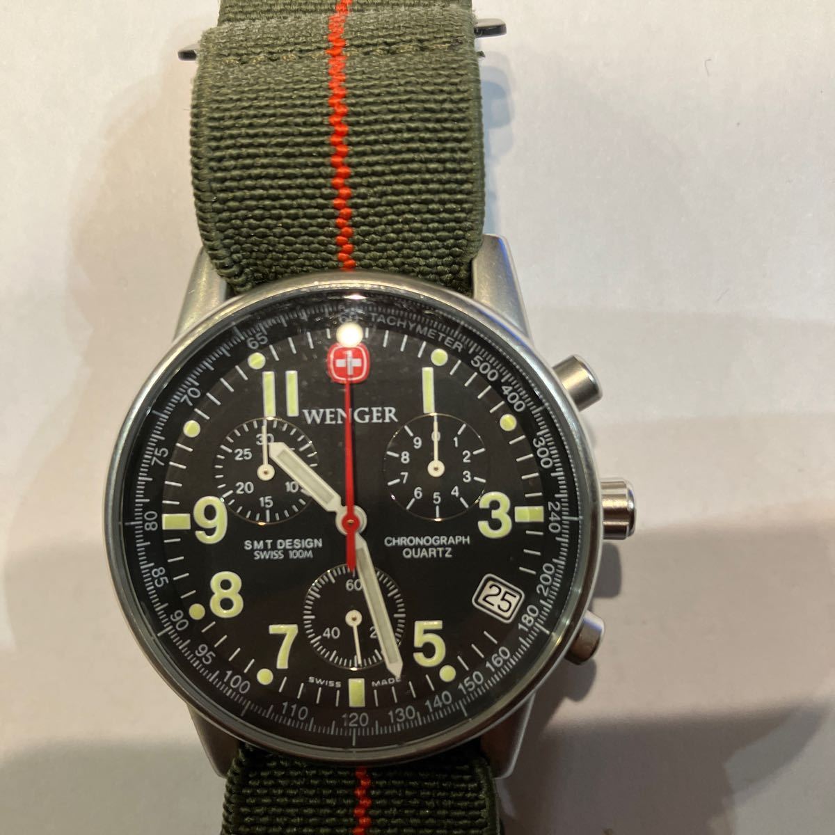 WENGER ウェンガー CHRONOGRAPH クロノグラフ 536.0765 中古 稼働品 箱付きの画像2