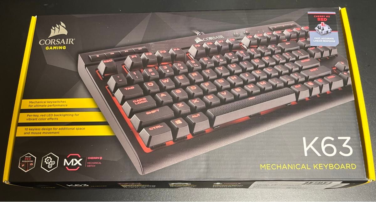 CORSAIR K63 Cherry MX Red メカニカルキーボード　コルセア　赤軸　ゲーミングキーボード