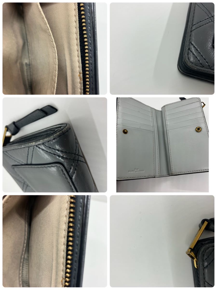 ★美品★ marc jacobs マークジェイコブス　折りたたみ革財布　2点セット グレー　グレージュ　ウォレット_画像6