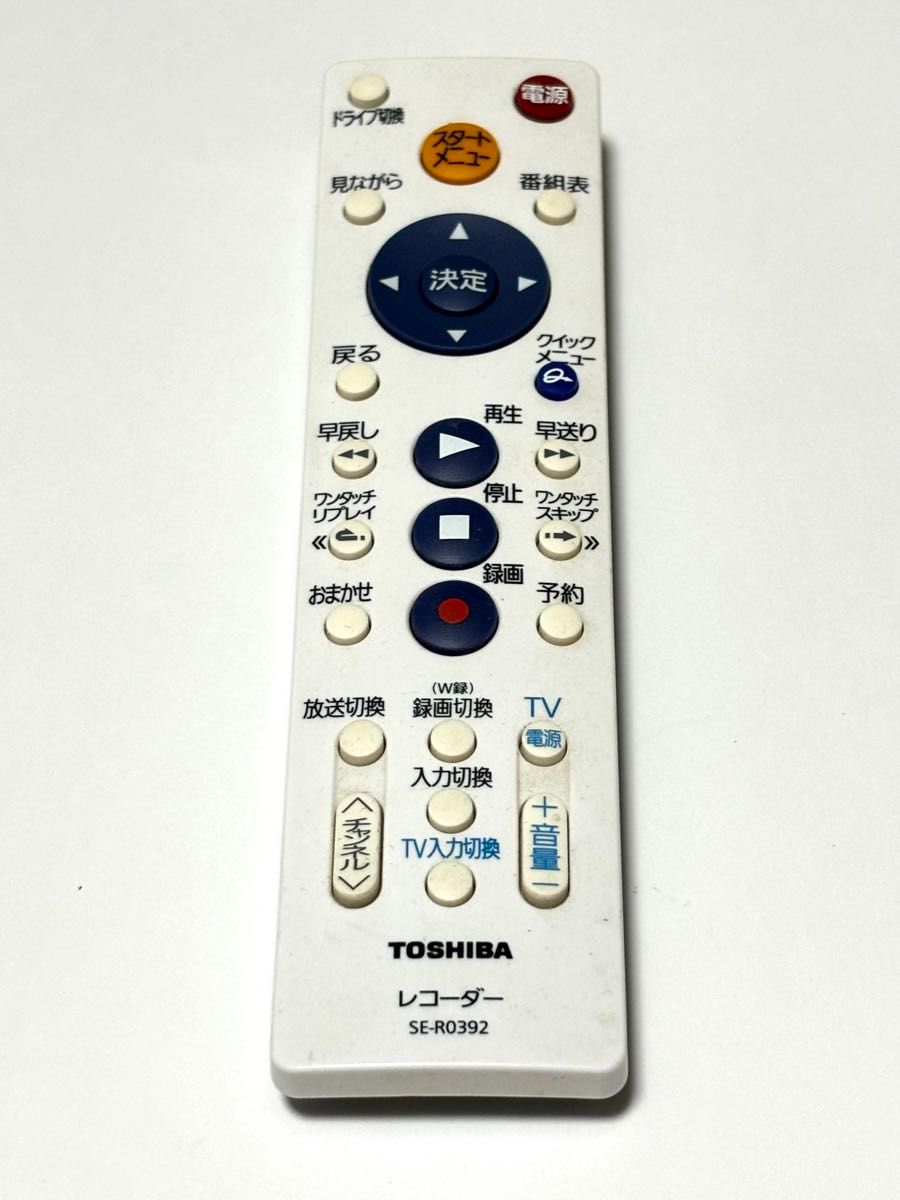TOSHIBA レコーダー リモコン SE-R0392 動作品