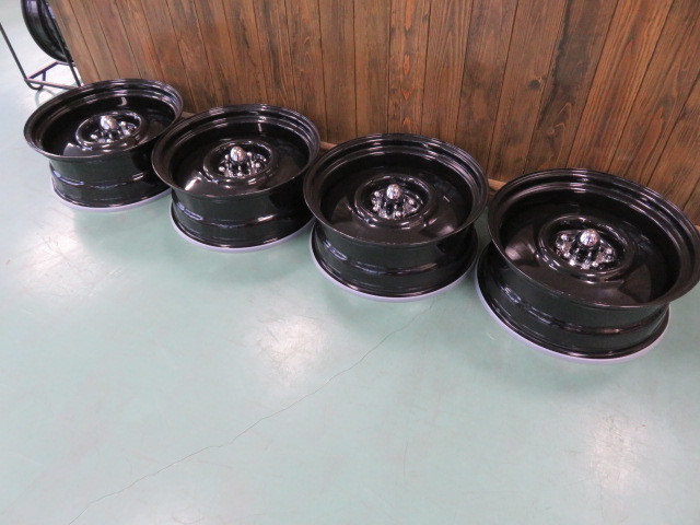  新品 US スムース スチール ラリーホイール 20X8 5H 4.75 120.65 4本 210 ベルエア エルカミーノ マリブ HODROD Detroit Steel wheels_画像2