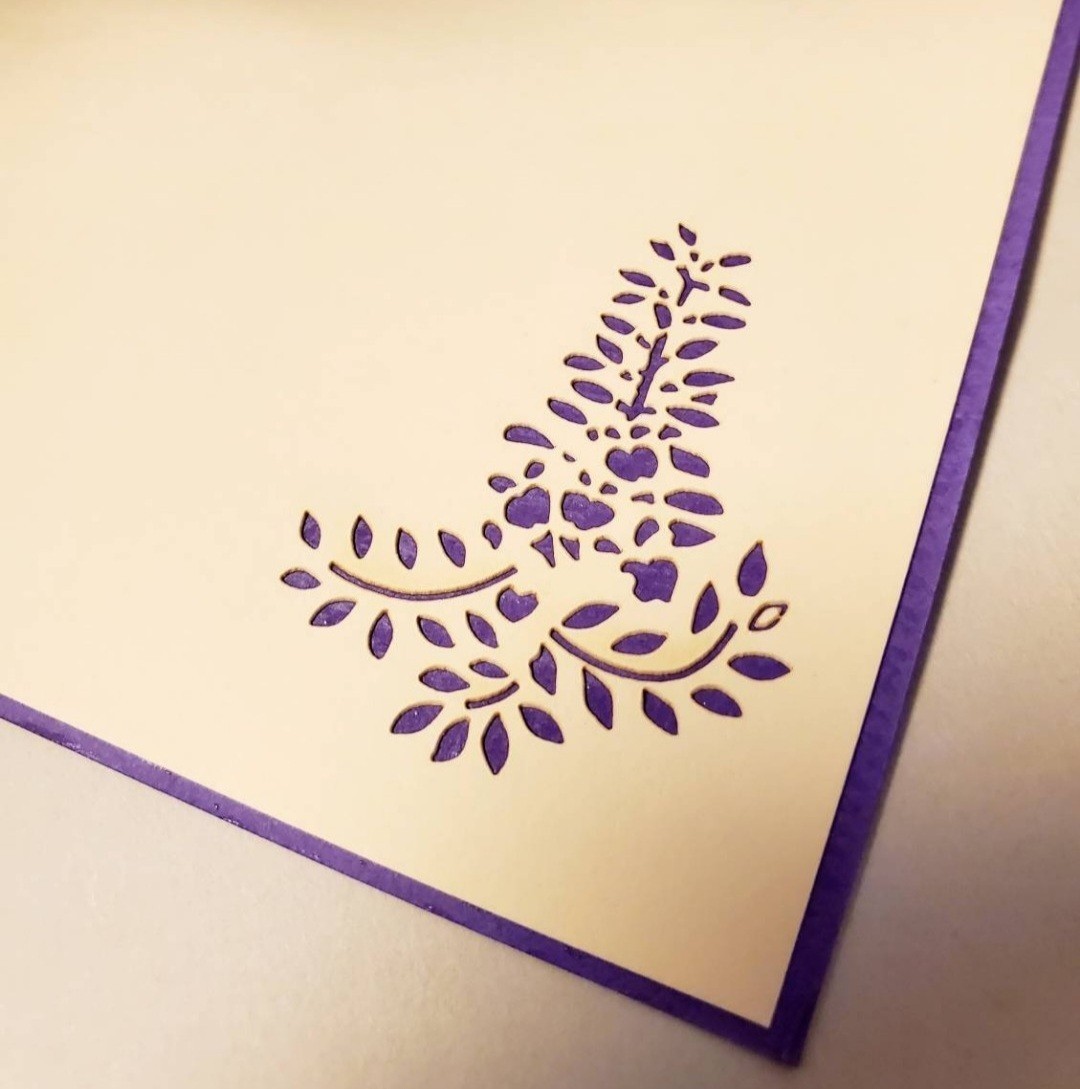立体カード　HANAKO　飛び出すカード　フジの花　紫藤　藤の花　多目的カード