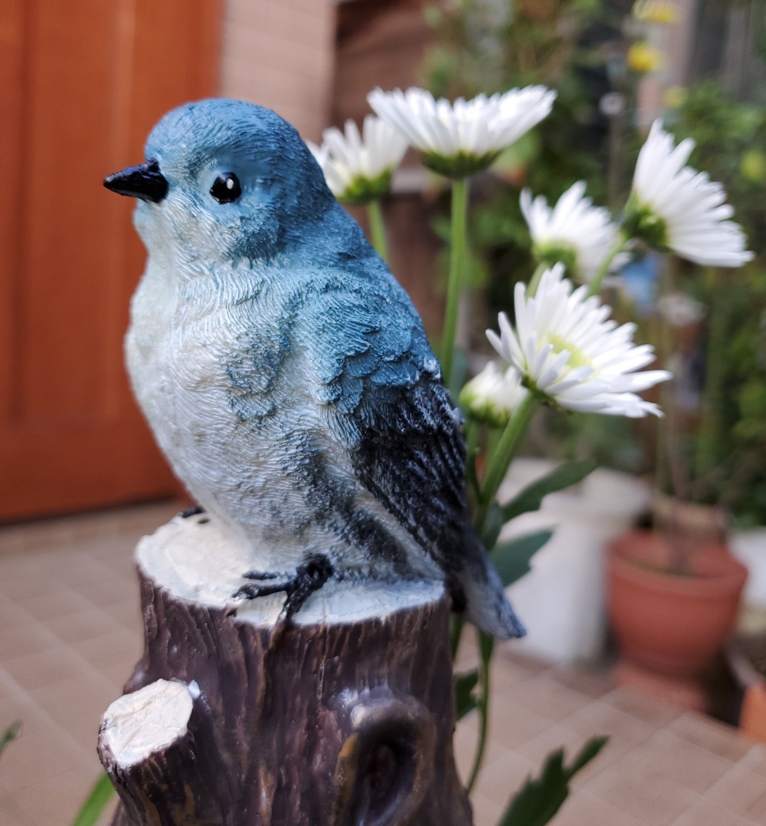 ソーラーライト　青い鳥　ガーデンライト　ガーデンオブジェ　鳥の置物　HANAKO_画像2