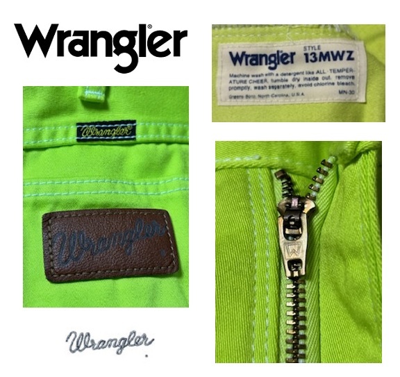 希少★90s Wrangler★デッドストック(未使用)★13MWZ★M1132-10/カラーパンツ★リベットはSCOVILL★W30/(い) _画像7