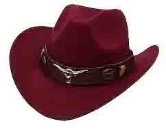  new goods Western hat Buffalo decoration belt attaching 1001 wine red bordeaux ten-gallon hat kau Boy hat hat ... western 