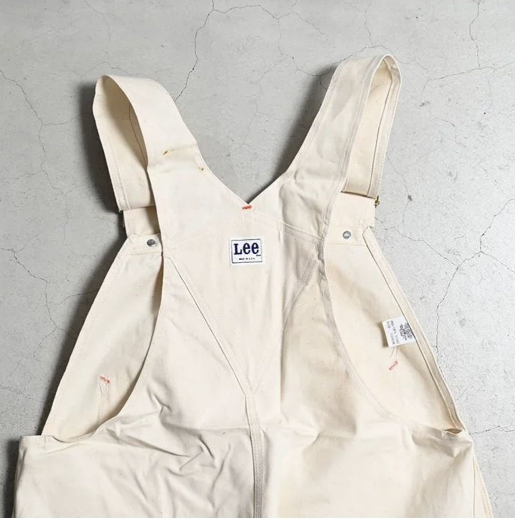 DEADSTOCK Lee COTTON OVERALL WITH MOUNTAIN POCKET mountain poke overall Vintage unbleached cloth white 