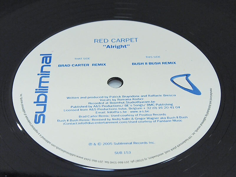 Red Carpet / Alright 12inch レコード Subliminal 2005年 Fの画像2