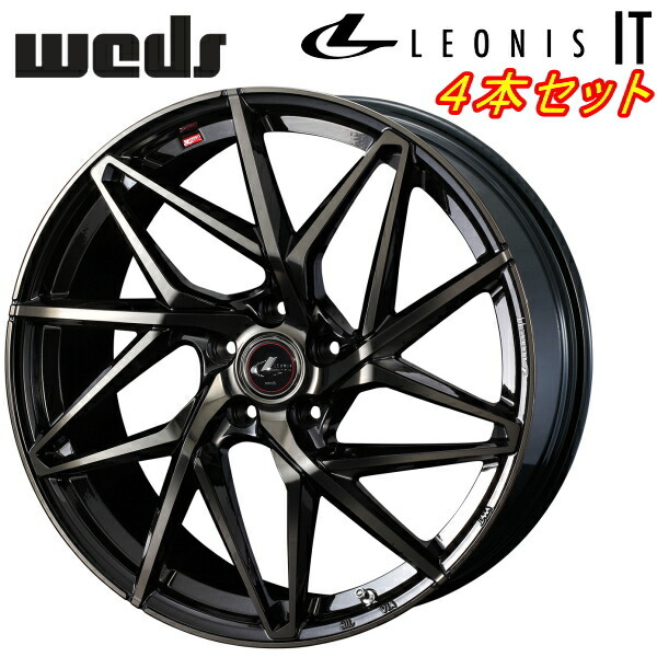 ウェッズ レオニス IT ホイール4本 パールブラック/ミラーカット/チタントップ 7.0-17inch 5H/PCD100 inset+47_画像1