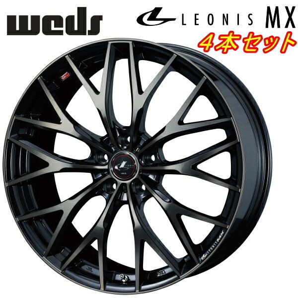 ウェッズ レオニス MX ホイール4本 パールブラック/ミラーカット/チタントップ 6.5-17inch 5H/PCD114.3 inset+53_画像1