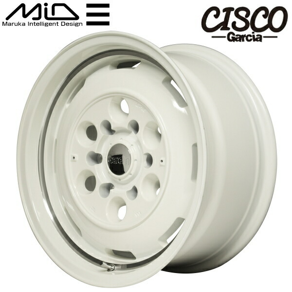 MID ガルシア CISCO ホイール1本 オールドイングリッシュホワイト/リムヴァーレイポリッシュ 4.5J-15inch 4H/PCD100 inset+45_画像1