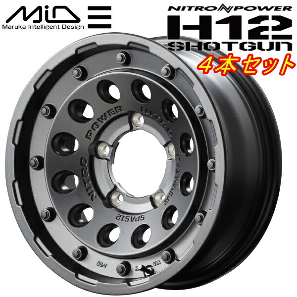 MID ナイトロパワー H12 SHOTGUN ホイール4本 バレルブラック 6.0J-15inch 5H/PCD139.7 inset-5_画像1