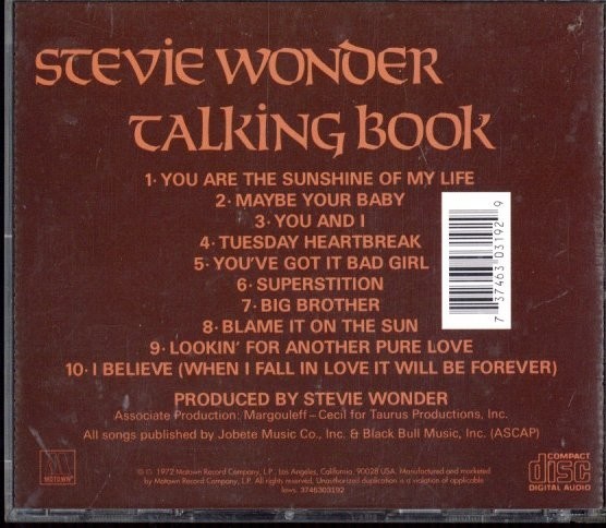 ★即決・送料無料(2点で)◆スティーヴィー・ワンダー Stevie Wonder◆トーキング・ブック Talking Book◆IMPORT 名盤/Y 【m9083】_画像2