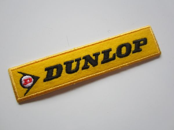 DUNLOP ダンロップ タイヤ 黄 黒 ワッペン/ 自動車 バイク レーシング スポンサー ① 127_画像2