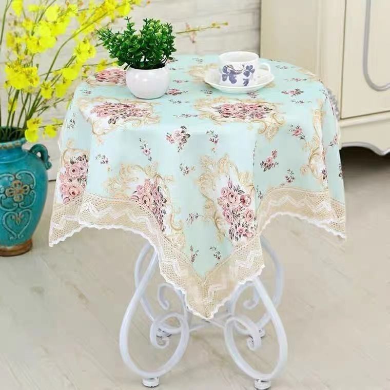 テーブルクロス テーブルカバー マルチカバー 田園風 ホコリ防止　120ｘ120　3色選べる　花柄　可愛い　正方形