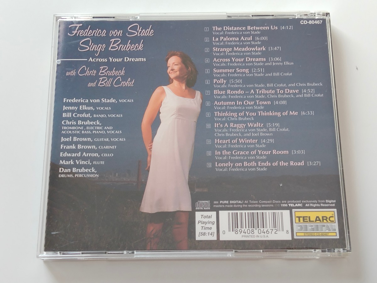 【美品】Frederica von Stade Sings Brubeck / Across Your Dreams with Chris Brubeck and Bill Crofut TELARC US CD80467 96年作,_画像2