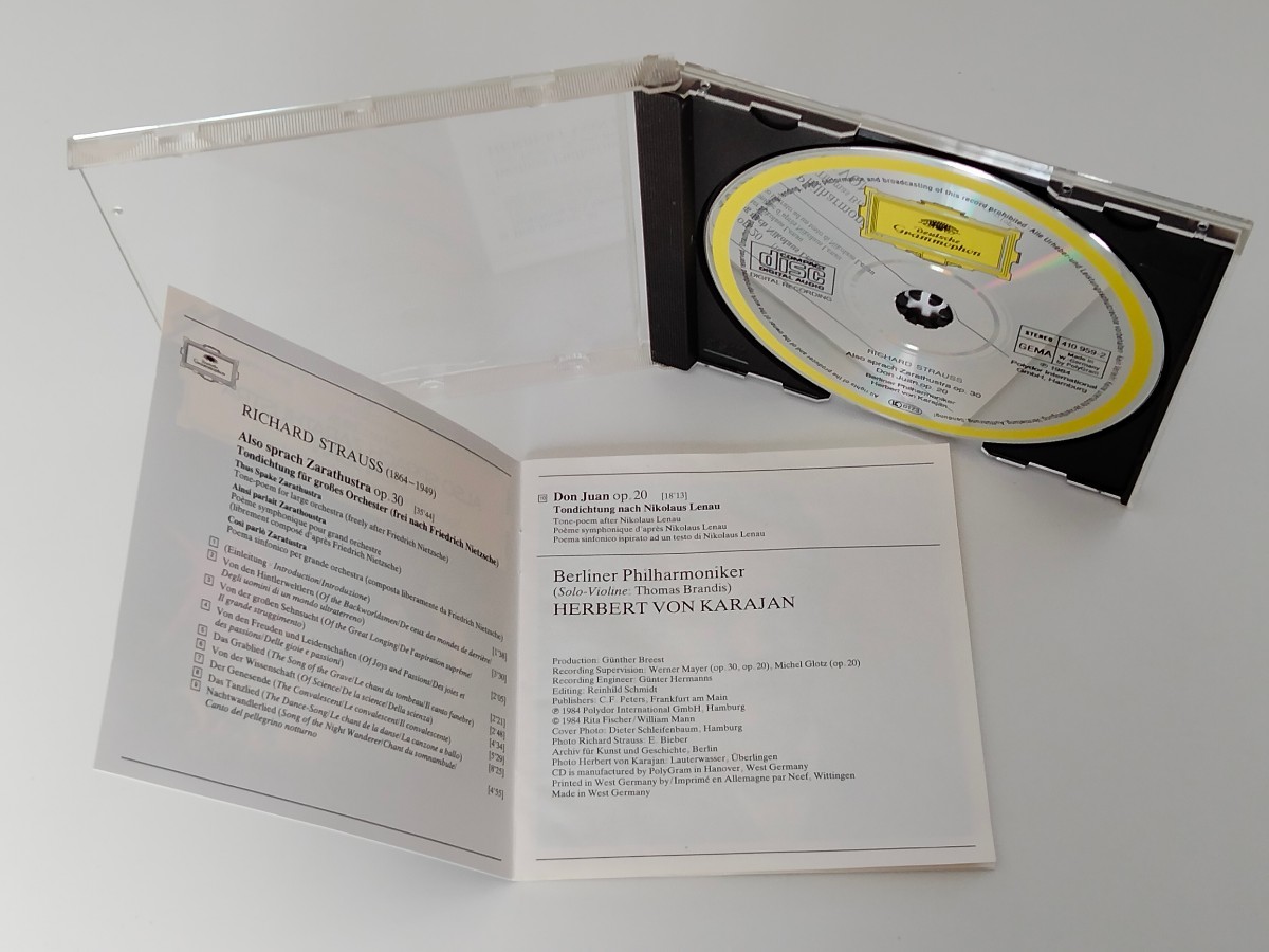 【84年西独蒸着盤】Richard Strauss/ Also Sprach Zarathustra/Don Juan / Karajan/ Berliner Phil CD GRAMMOPHON 410 959-2 カラヤン,の画像4