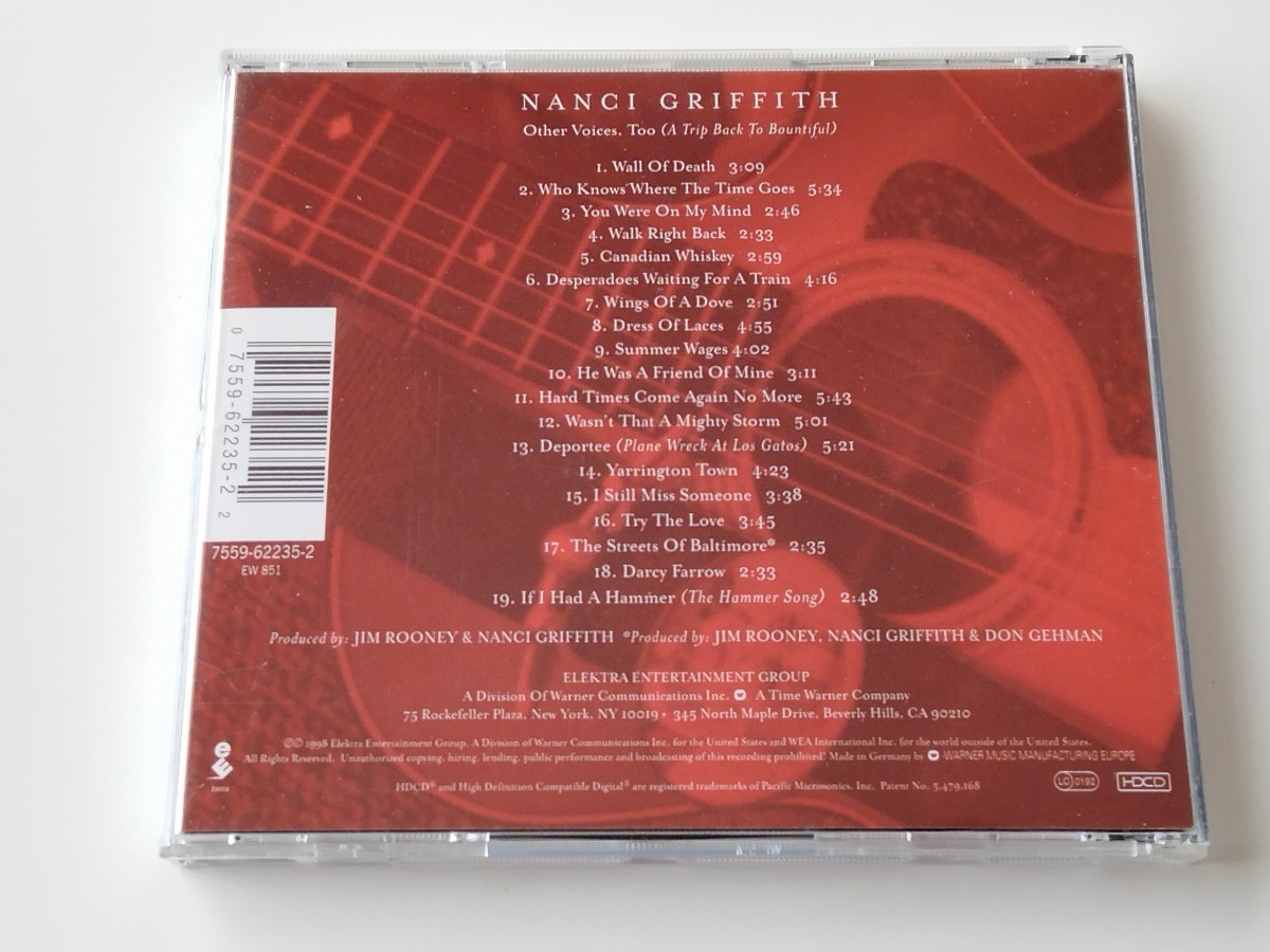 【国内仕様/HDCD盤】Nanci Griffith/ 遠い声Ⅱ Other Voices,Too(A Trip Back To Bountiful) CD OMCX1037(ELEKTRA EU 7559-62235-2) 98年作_画像2