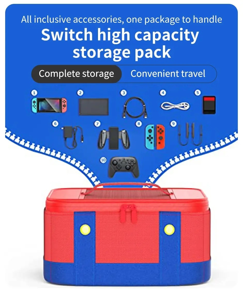 # new arrival # Nintendo switch red storage bag case high capacity Switch game machine body peripherals dokJoy-Con cable carrying 