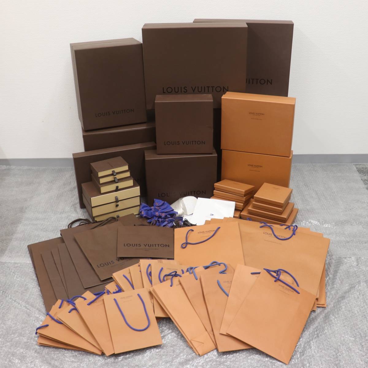 IT2JLOFHMHJS 即決 本物 LOUIS VUITTON ルイヴィトン 箱 旧箱 空き箱 純正BOX ブラウン 大小 まとめ 箱24個 袋36枚 インテリア 収納