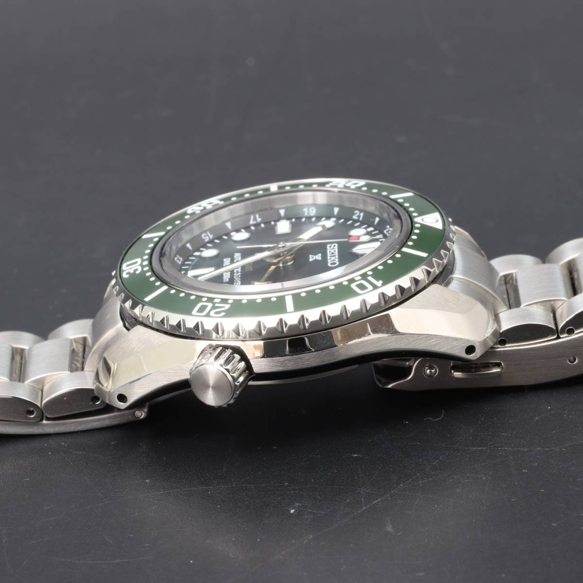 IT9QTO8DM174 即決 本物 未使用 SEIKO セイコー プロスペックス GMT SBEJ009 6R54-00D0 自動巻き グリーン SS メンズ 腕時計_画像4