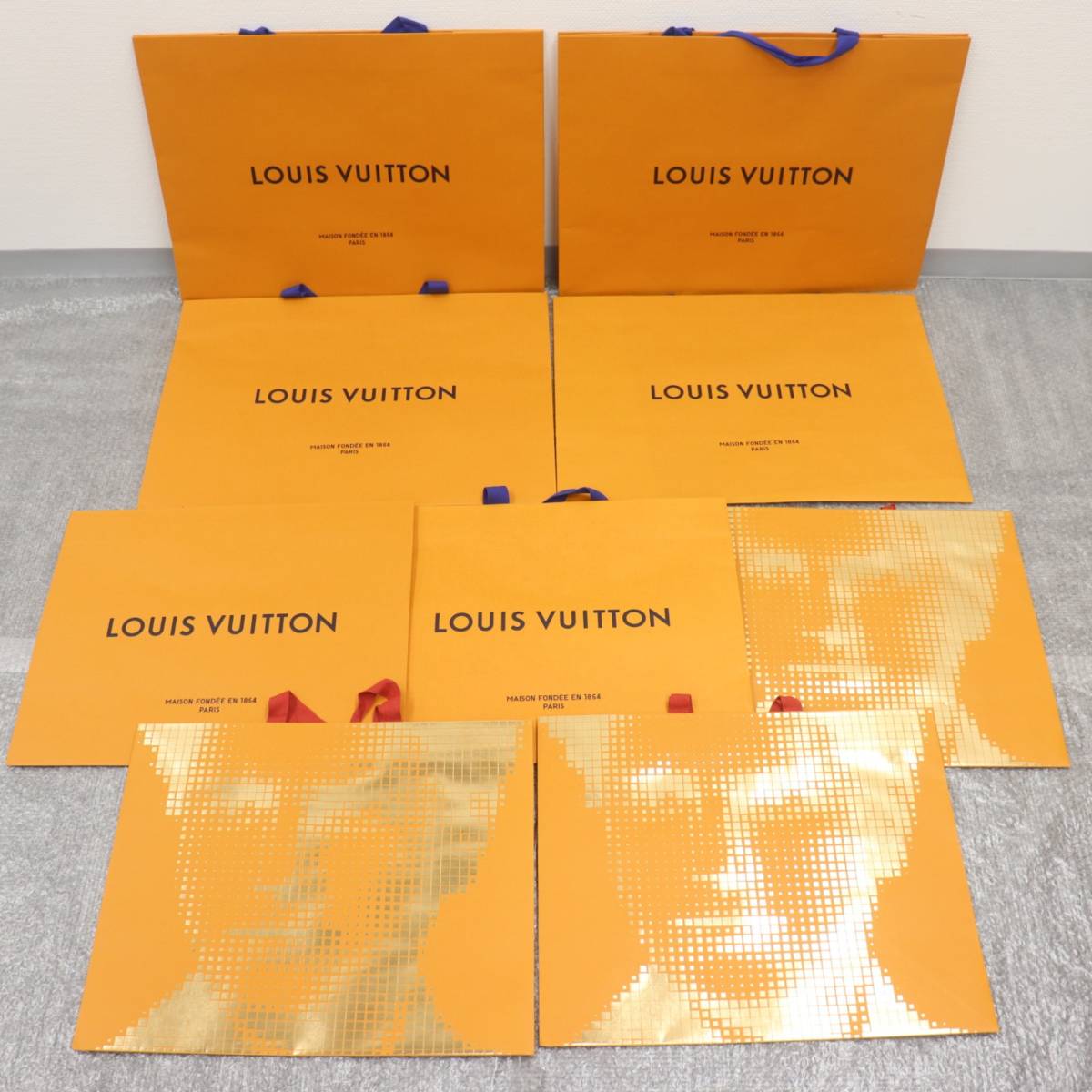 IT9UUCVQ6RQW 即決 本物 LOUIS VUITTON ルイヴィトン BOX ショッパー 純正 紙袋 オレンジ ブランド箱 空き箱 紙袋37枚 箱6個_画像3