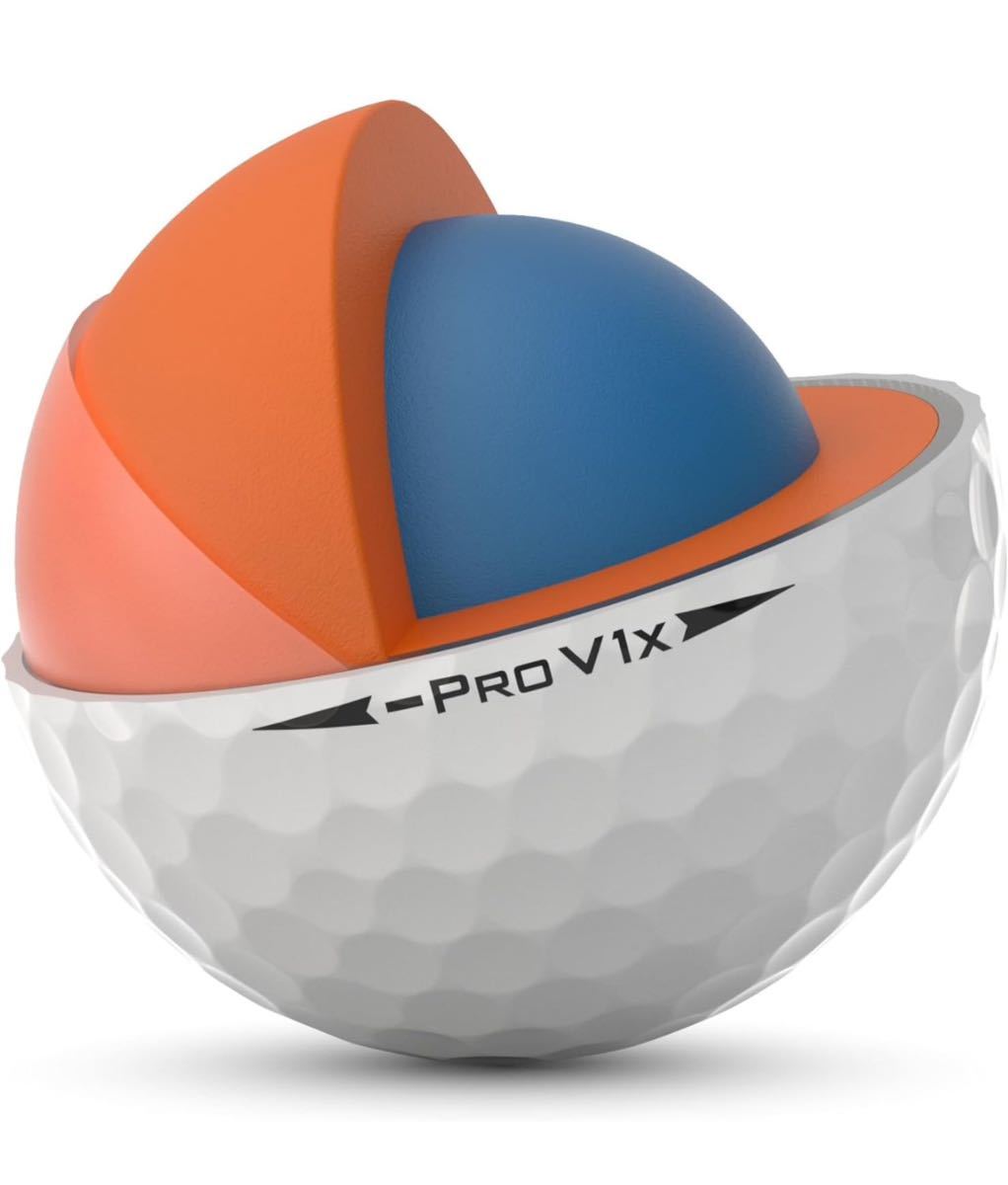 タイトリスト NEW PRO V1x レフトダッシュ ダース 2024年モデル ホワイト　新品　正規品　1ダース　12球　ゴルフボール　ローナンバー_画像6