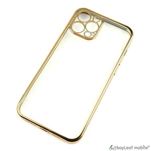 iPhone7 Plus iPhone8 Plus スマホケース 透明 カバー クリア シリコン バンパー ゴールド