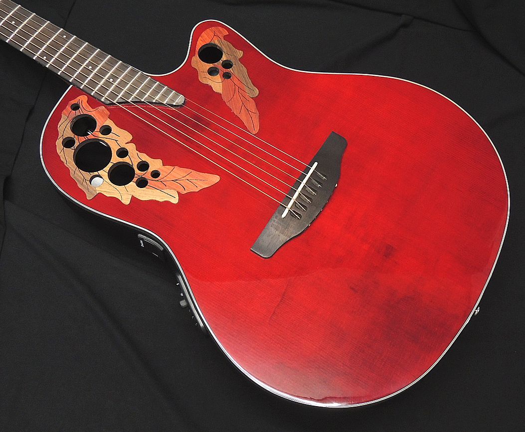 OVATION CE44-RR-G Celebrity Elite Mid Depth Ruby Red オベーション エレアコ ルビーレッド アコースティックギター ミッドボディ_画像2