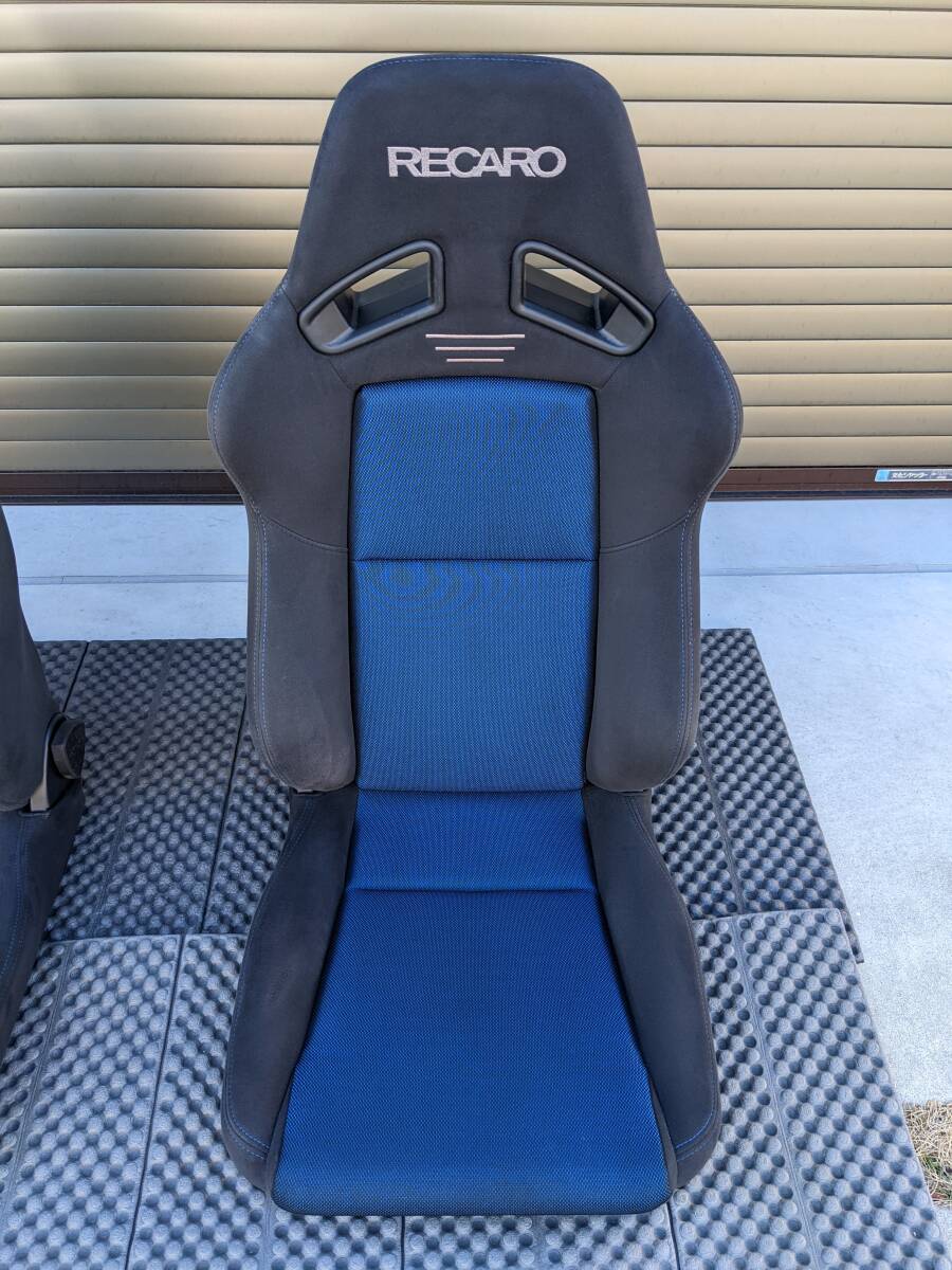 【1円～】乗り降りラクラク！RECARO SR-7F GK100 BK/BL カムイBlack×グラスメッシュblue 美品2脚セット正規品！レカロ 検LX-VF/SR7F_助手席側全体像（こちらも美品です）