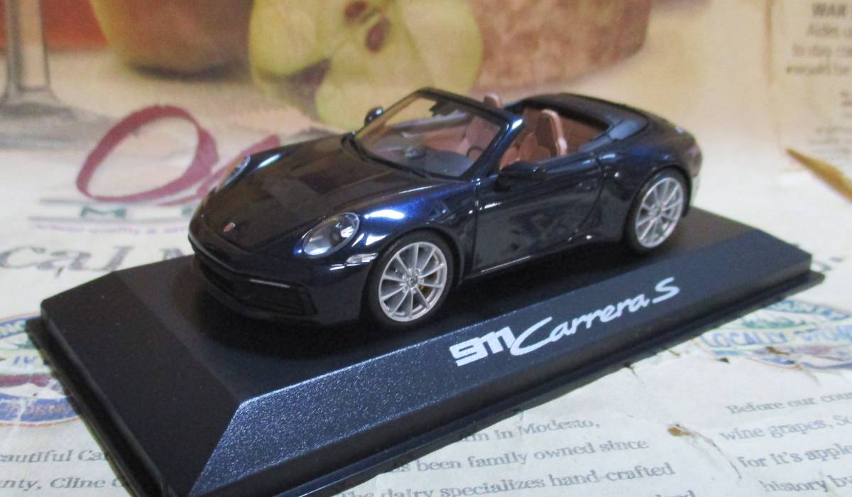 ★レア絶版*ディーラー限定*Minichamps PMA*1/43*Porsche 911 (992) Carrera S Cabriolet 2019 ナイトブルーメタリック*ポルシェ