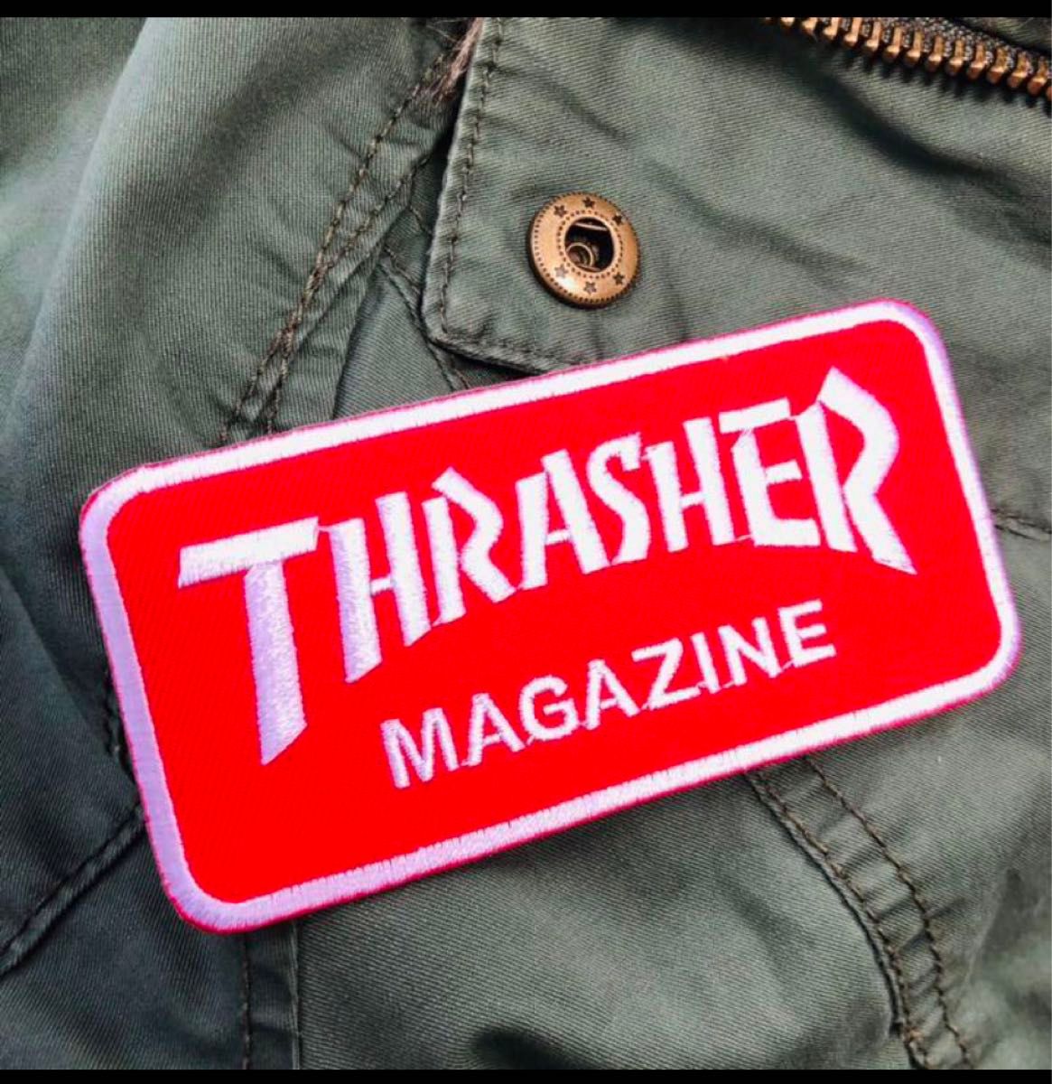 THRASHER スラッシャー　マガジン　赤　ワッペン　スケーター　スケボー