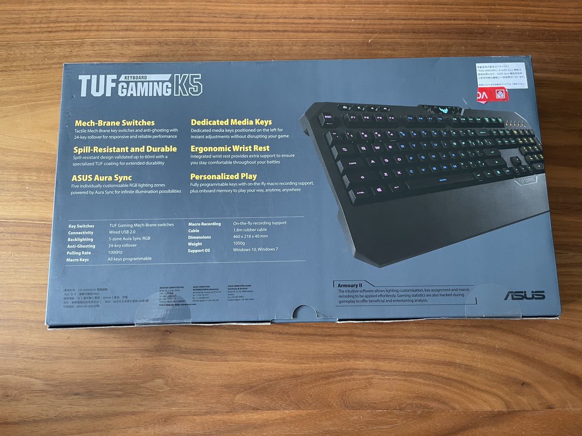 ASUS エイスース TUF Gaming K5キーボード 黒