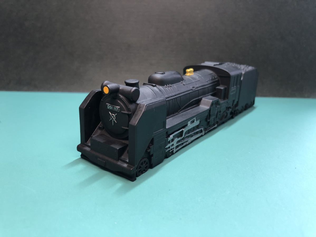 【D51 117 蒸気機関車】 やわらかのりものシリーズ SL 機関車 ソフビ フィギュア 鉄道 BANDAI バンダイ_画像1