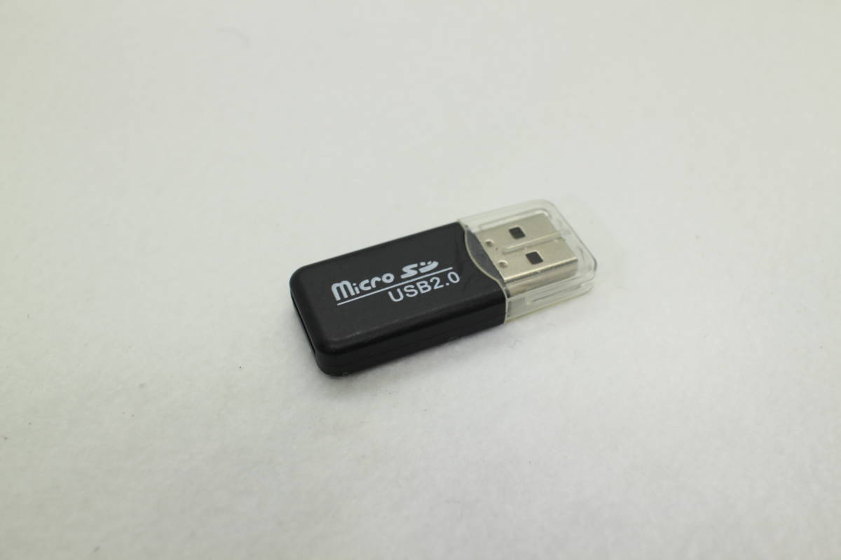 micro SD USB カードリーダー USB2.0 ブラック 送料84円～_画像1