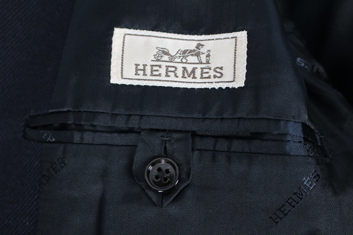 19AW エルメス HERMES ドラゴンボタン チェスター コート ネイビー PT9202 [50] メンズ コート ロングジャケット　 N212_画像7