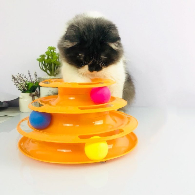 貓用品 ボールタワー　回転　貓用おもちゃ ねこ ペットおもちゃ　キャット玩具　 ねずみ 長游び　LB057