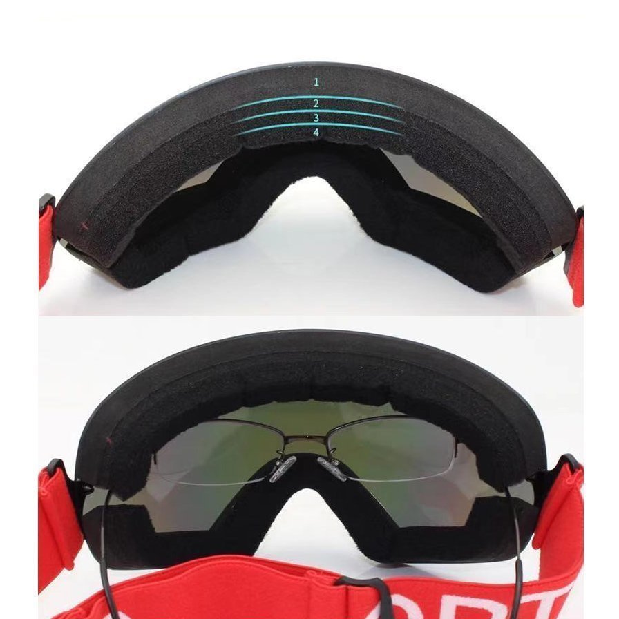 スキー　ゴーグル　メガネ対応　スノーボード　ゴーグル　フレームレス　UV400　ブラック_画像2