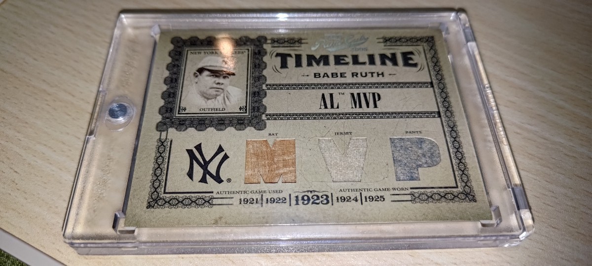 Donruss 2005 playoff primecuts timeline #T-21 babe ruth bat jersey pants 45/50