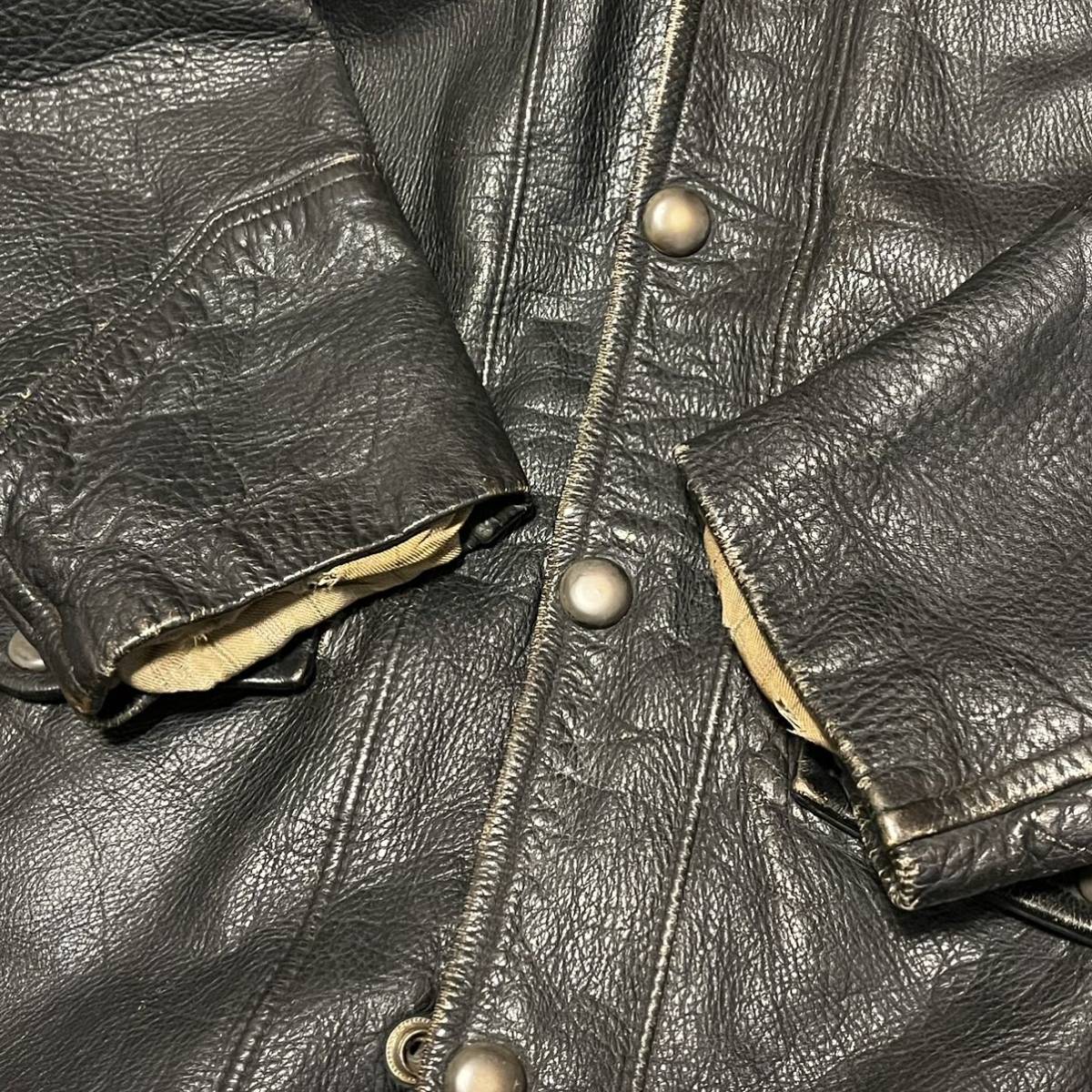 超希少 50s~60s TOPMODE hunting leather jacket M military ミリタリー レザージャケット ブラウン AVIREX カバーオール トップモード_画像7