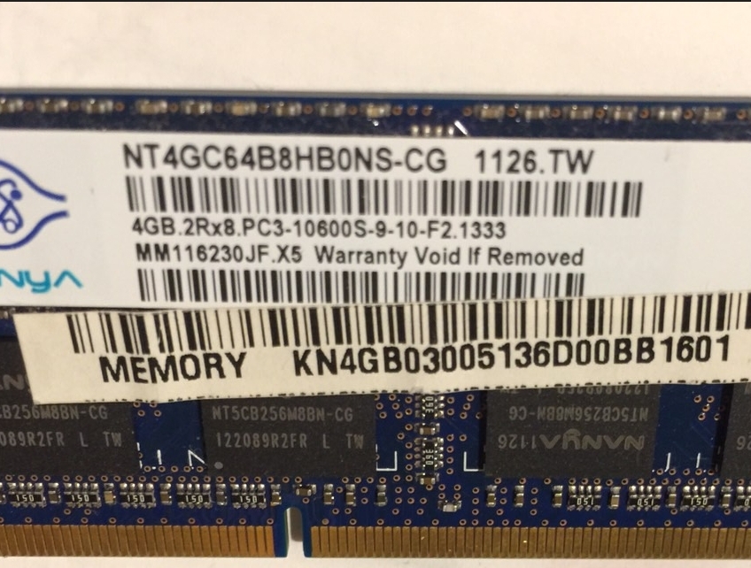 DDR3 PC3-10600S ノートPC用メモリ 4G×2_画像2