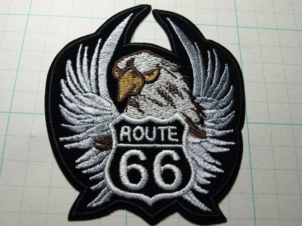 ★ルート６６★ROUTE66★イーグル★アイロンワッペン_画像1