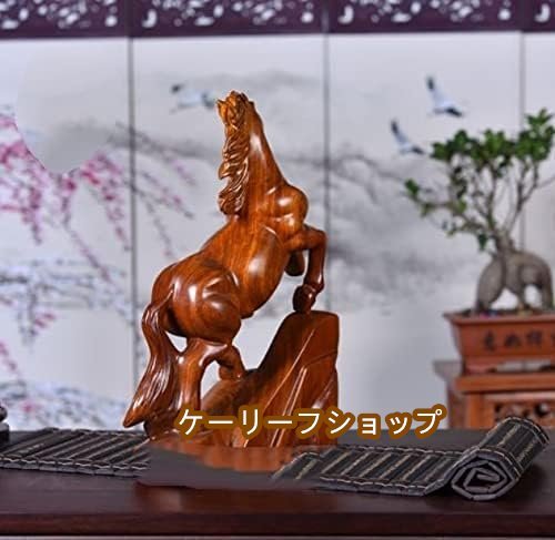【ケーリーフショップ】馬のモデル 縁起物 木彫りの馬の飾り風水グッズ 縁起物オフィス家 玄関 装飾品開運グッズ (Color : 40cm)_画像3