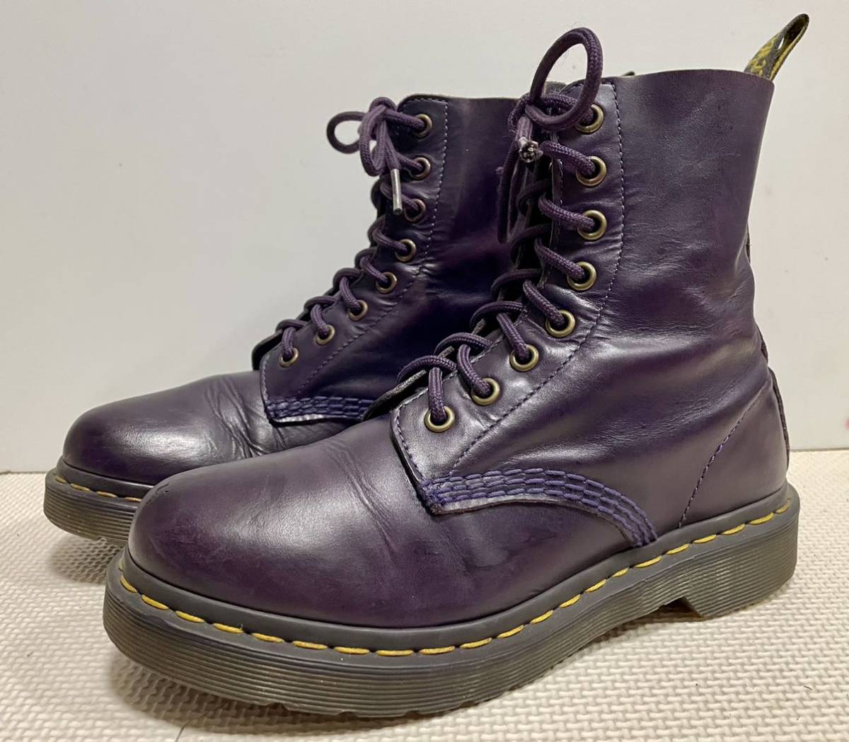 Dr Martens ドクターマーチン 8ホールレザーブーツUK4パープル_画像8