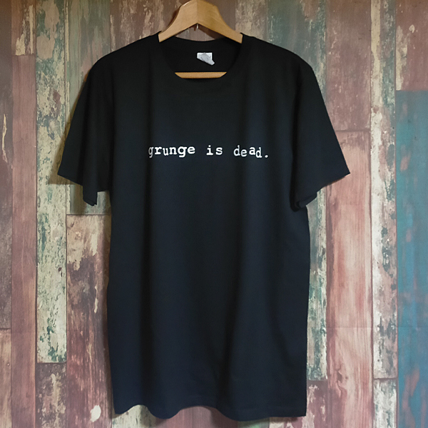 送込 grunge is dead . カート コバーン着用 グランジ イズ デッド 半袖Tシャツ 黒 Lサイズ_画像1