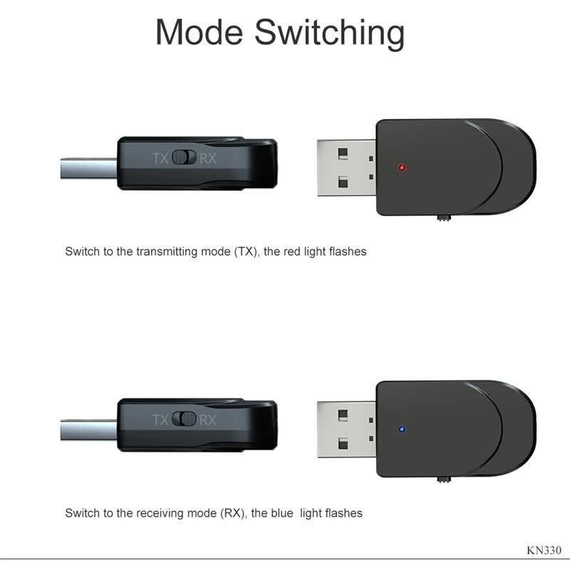 ワイヤレスbluetoothトランスレシーバー音楽オーディオpcのtv車auxハンズフリーadaptador 3 で 1 usb bluetooth 5.0 アダプタ _画像3