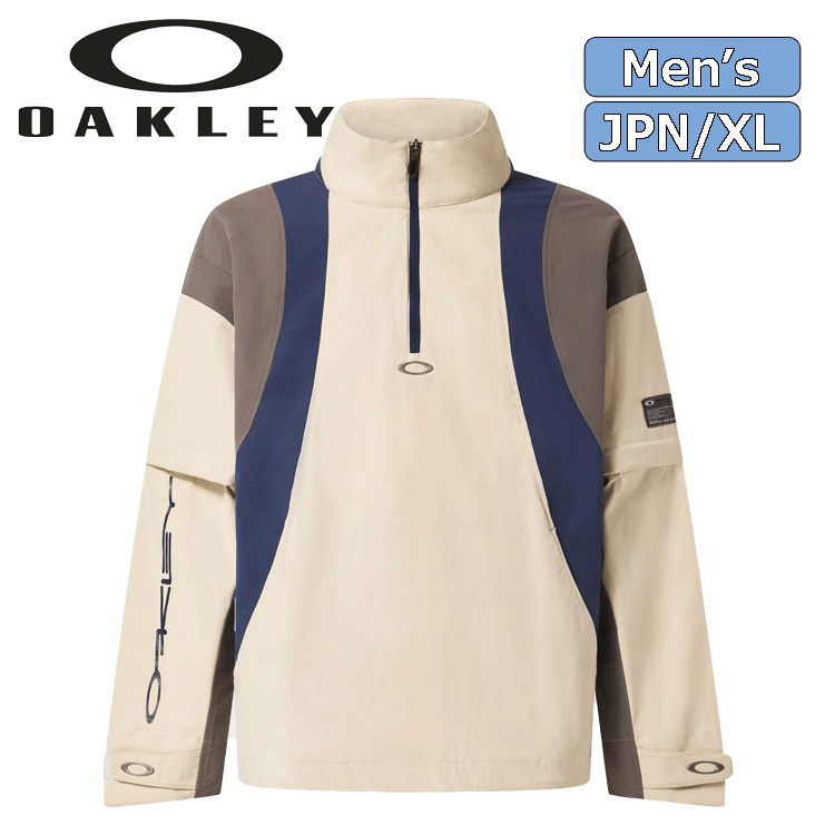 OAKLEY FOA406419 OAKLEY ICON SHAPE PULLOVER JACKET【オークリー】【ジャケット】【GORETEX】【372/CreamNavy】【XLサイズ】【Wear】