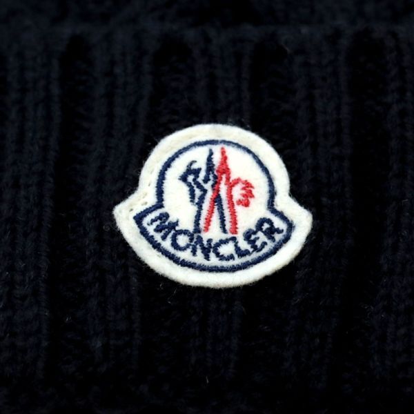 送料無料 美品 モンクレール ニット帽 Lサイズ ブラック 黒 MONCLER ニットキャップ_画像3