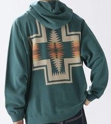 PENDLETON/ペンドルトン 別注バックプリントフーディー パーカ ブルーM