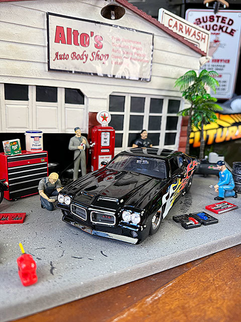 Jada　1971年　ポンティアック　GTO　ダイキャストミニカー　1/24スケール　（ブラック/フレイムスパターン）_画像10