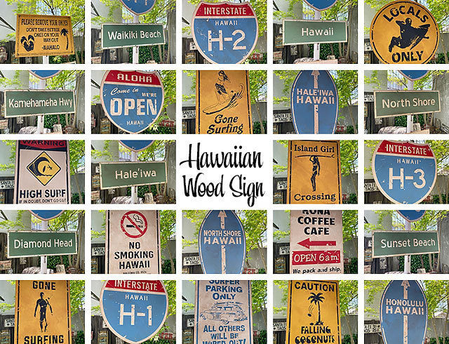 ハワイの道路標識 ウッドサイン（Come in We'er OPEN） ■ アメリカン雑貨 アメリカ雑貨の画像7